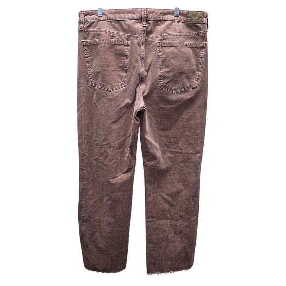 American Eagle Outfitters Women Corduroy High-Rise Crop Flare Pants Brown SZ 16 - Picture 2 of 8